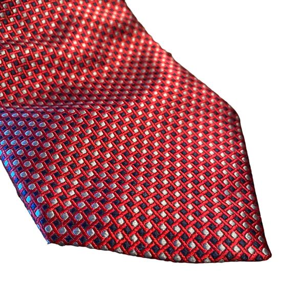 Joseph Abboud 100% Silk Made in Italy Red, Black and Gray Tie Formal Career Wear - Picture 3 of 11